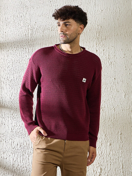 Mauve Sheer Long Sleeve Knitted T-shirt T-shirts Fugazee 