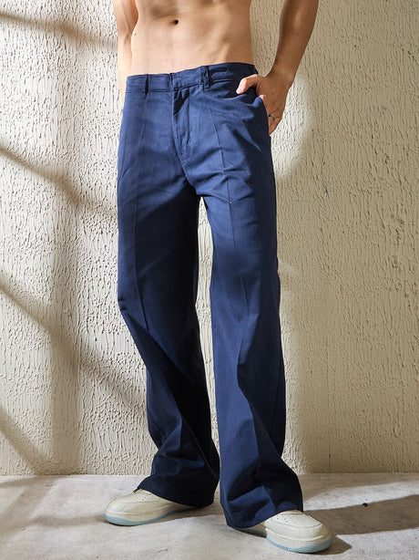 Navy Highwaisted Bell Bottom Trousers Trousers Fugazee 