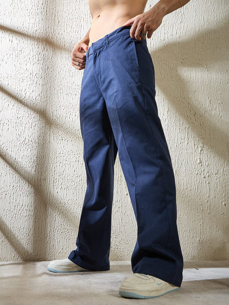 Navy Highwaisted Bell Bottom Trousers Trousers Fugazee 