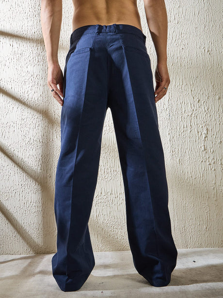 Navy Highwaisted Bell Bottom Trousers Trousers Fugazee 