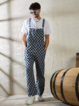 Indigo Checkered Dungaree Dungarees Fugazee 