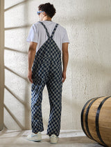 Indigo Checkered Dungaree Dungarees Fugazee 