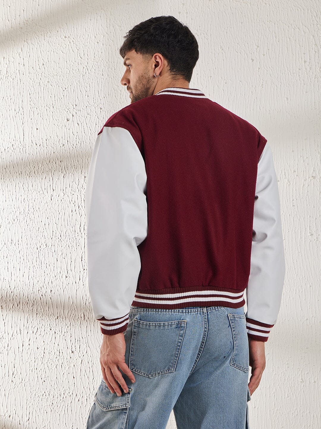 Varsity hot sale jacket maroon