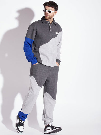 Penkiiy Mens Sweatsuits Sets Men's Jogging Suit Tracksuit Plaid Print Zip  Sweatshirt Top And Trouser Set Gray Mens Sets 