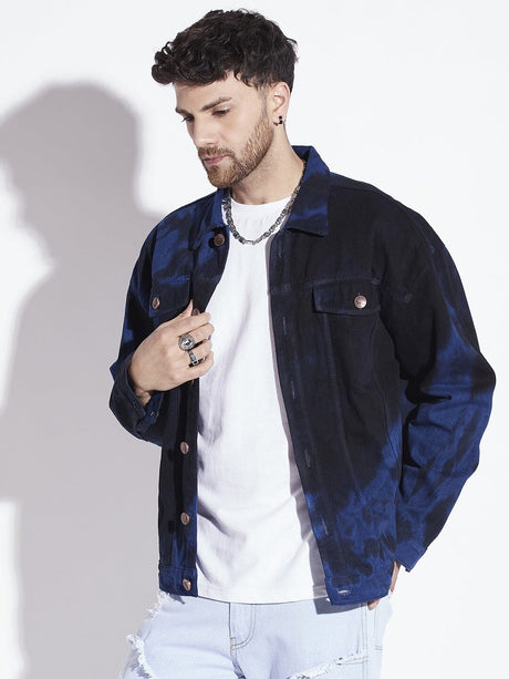 Black And Blue Oversized Denim Jacket Jackets Fugazee 