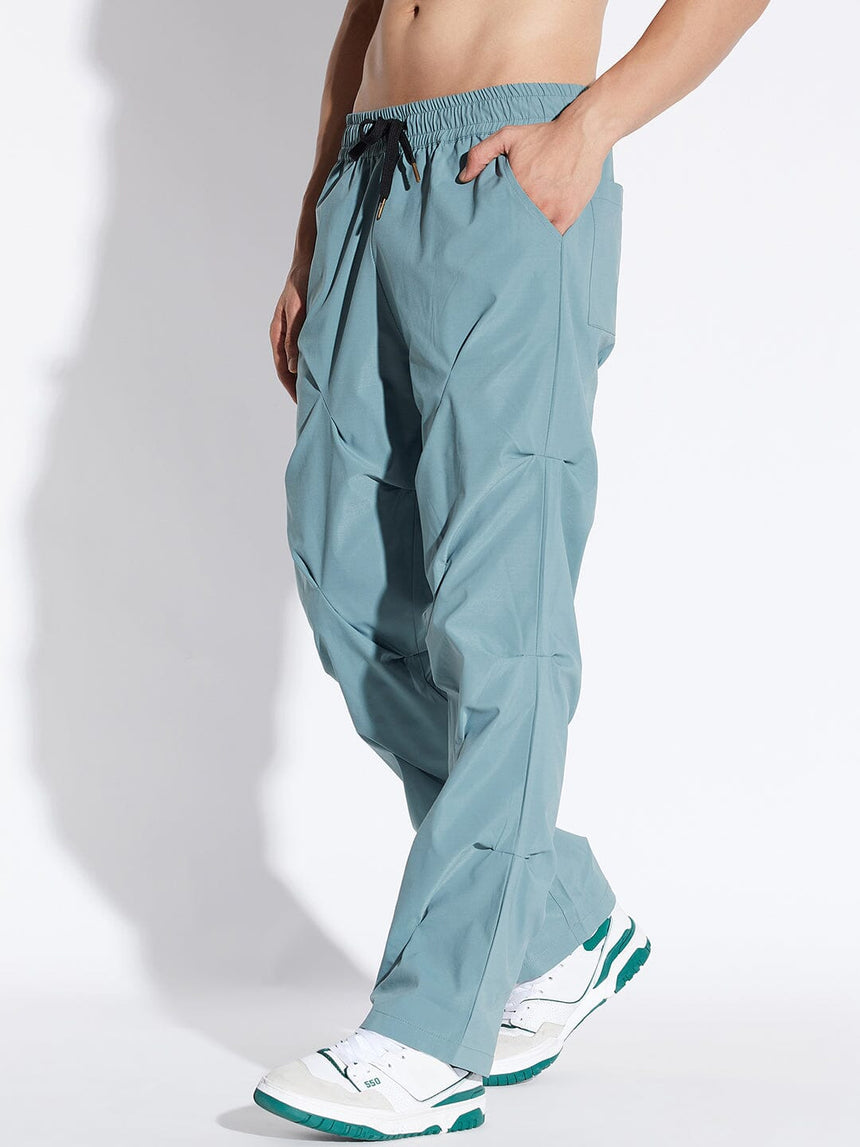 Teal Parachute Pleated Trackpants Trackpants Fugazee 