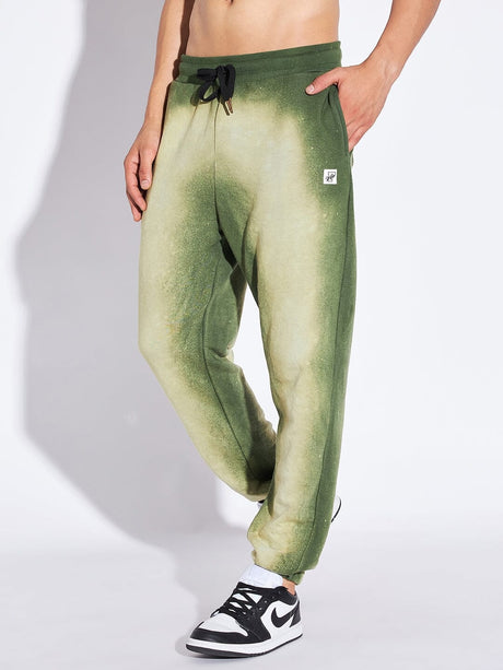 Olive Spray Bleached Relaxed Fit Jogger Trackpants Fugazee 