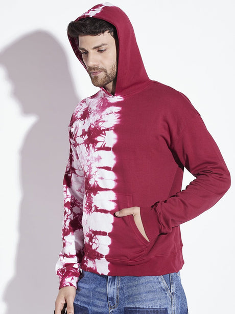 Wine Tie Dye Oversized Hoodie Sweatshirts Fugazee 