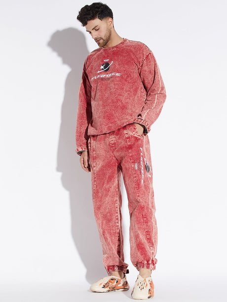 Amber Acid Washed Oversized Sweatshirt and Trackpants Combo Tracksuit Tracksuits Fugazee 