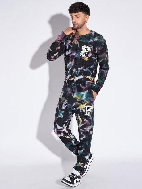 Multicolour Tie Dye Sweatshirt & Jogger Combo Tracksuit Tracksuits Fugazee 