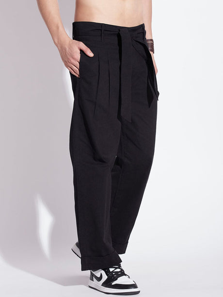 Black Twill Korean Baggy Pants Trousers Fugazee 