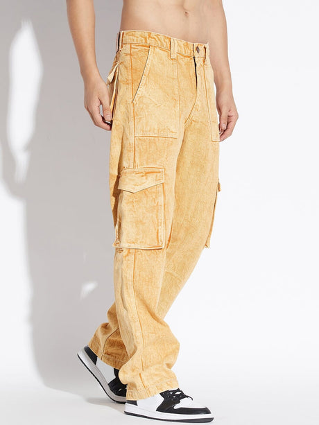 Mustard Washed Carpenter Denim Jeans Fugazee 