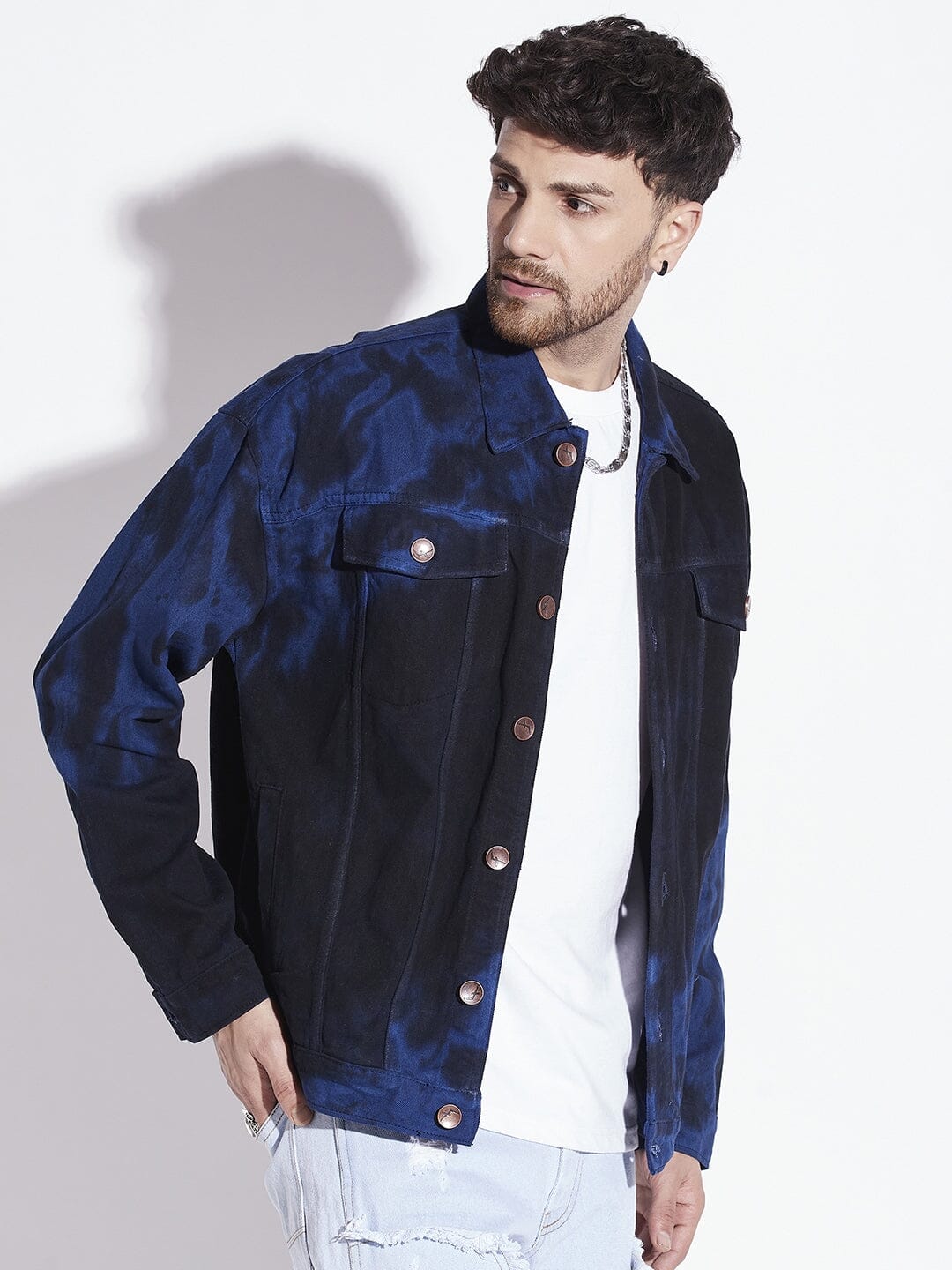 Black & Blue Oversized Denim Jacket| Buy Men Jacket | Fugazee – FUGAZEE
