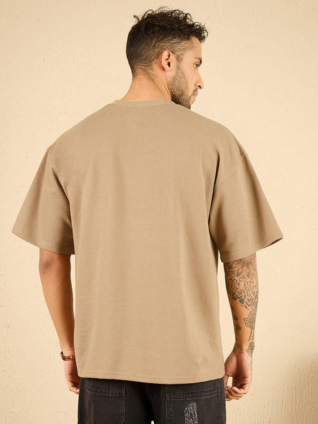 Beige Racing Graphic Oversized Tshirt T-shirts Fugazee 