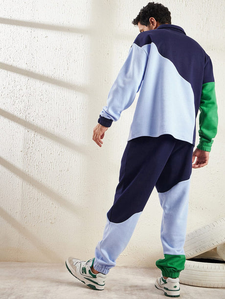 Blue Cut Sew Oversized Matching Tracksuit Tracksuits Fugazee 