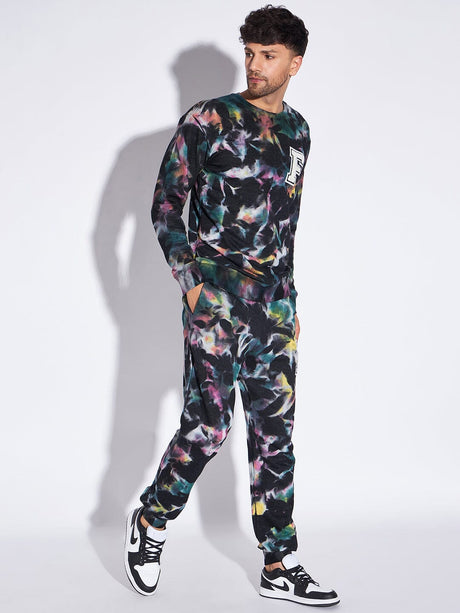 Multicolour Tie Dye Sweatshirt & Jogger Combo Tracksuit Tracksuits Fugazee 