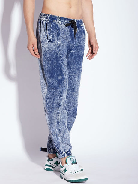 Blue Acid Wash Hooper Joggers Trackpants Fugazee 