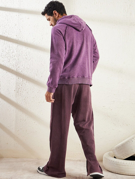 Mauve Dyed Raw Edged Tracksuit Tracksuits Fugazee 