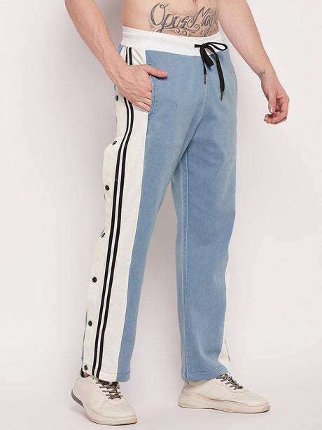 Denim Snapbutton Flared Trackpants Trackpants Fugazee 