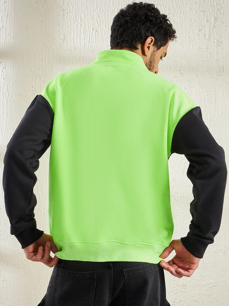 Neon And Black Oversized Cut Sew Sweatshirt Sweatshirts Fugazee 