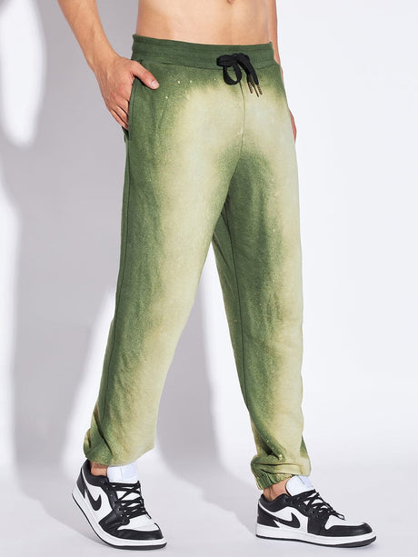 Olive Spray Bleached Relaxed Fit Jogger Trackpants Fugazee 