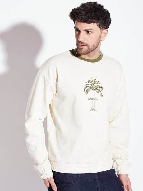 White Vacation Oversized Sweatshirt Sweatshirts Fugazee 