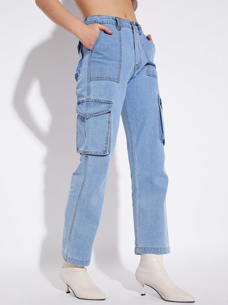 Ice Washed Unisex Carpenter Denim Jeans Fugazee 