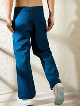 Navy Twill Korean Baggy Pants Trousers Fugazee 