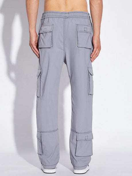 Grey Contrast Stitch Cargo Trackpants Trackpants Fugazee 