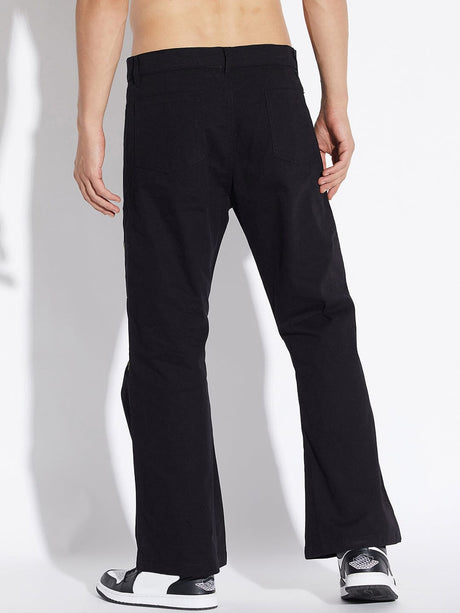 Black Spider Web Flared Pants Trousers Fugazee 