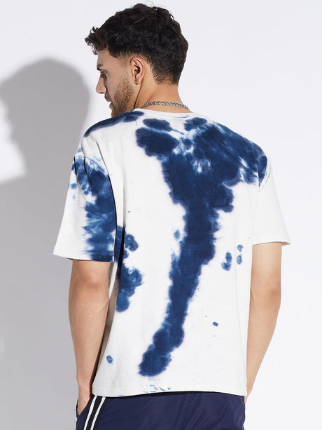 White Abstract Dyed Oversized Tee T-shirts Fugazee 