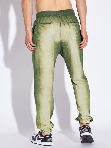 Olive Spray Bleached Relaxed Fit Jogger Trackpants Fugazee 