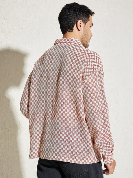 Red Checkered Lace Overshirt Shirts Fugazee 