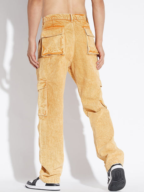 Mustard Washed Carpenter Denim Jeans Fugazee 