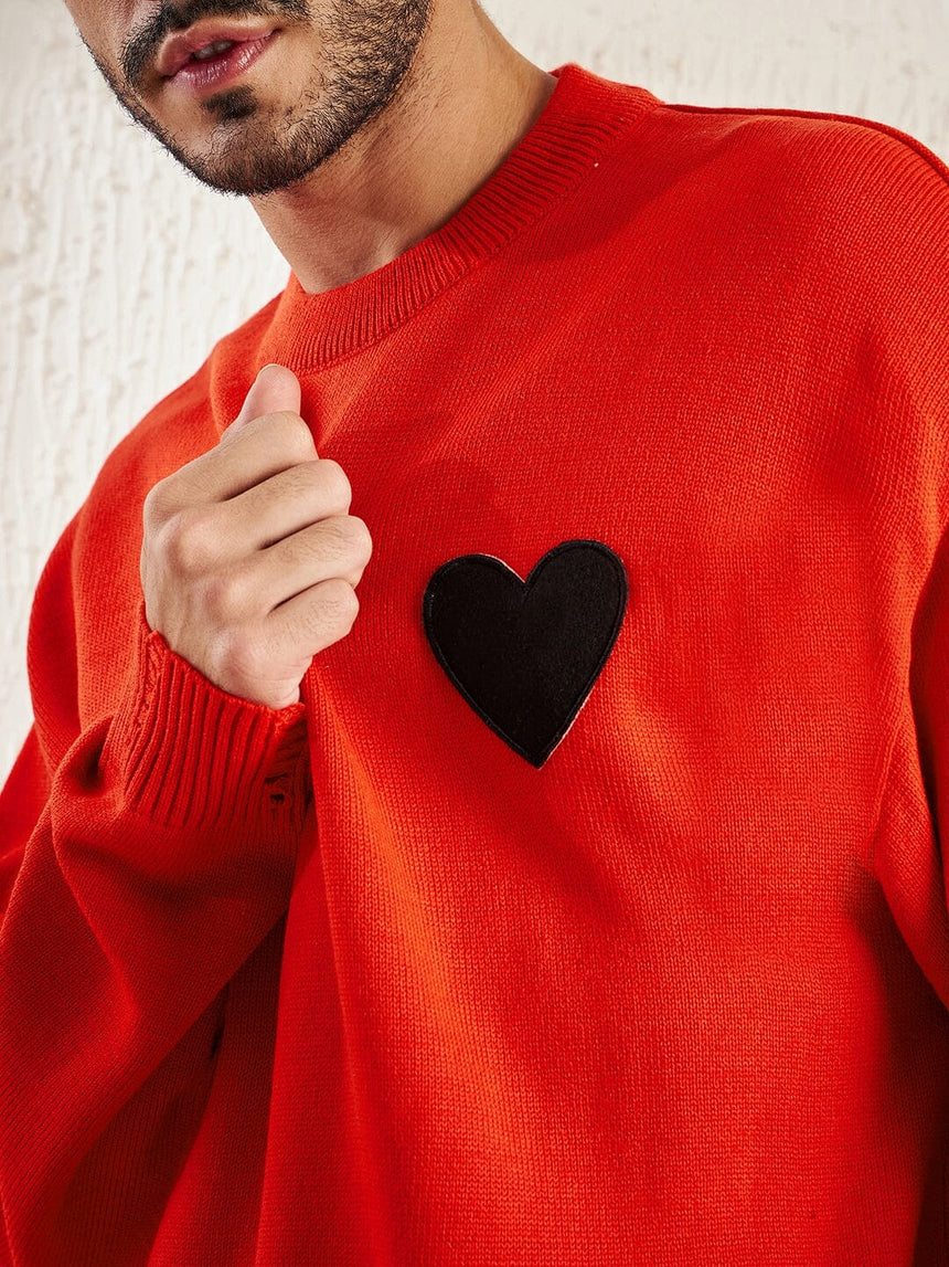 Red Heart Distressed Sweater