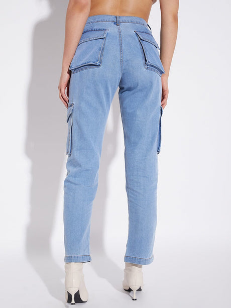 Ice Washed Unisex Carpenter Denim Jeans Fugazee 