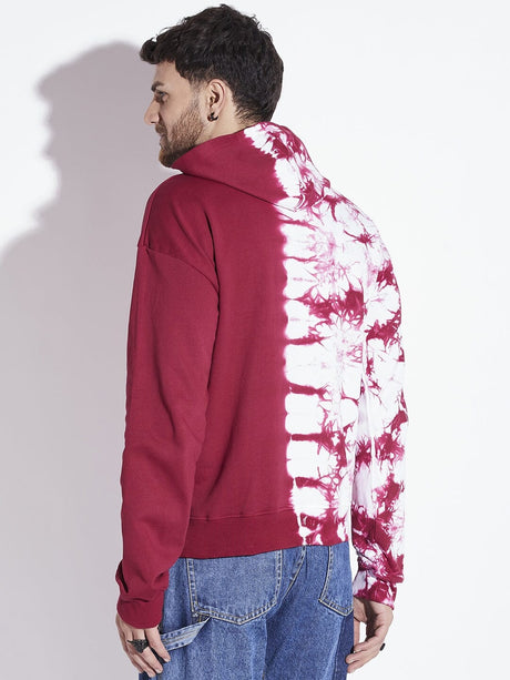 Wine Tie Dye Oversized Hoodie Sweatshirts Fugazee 