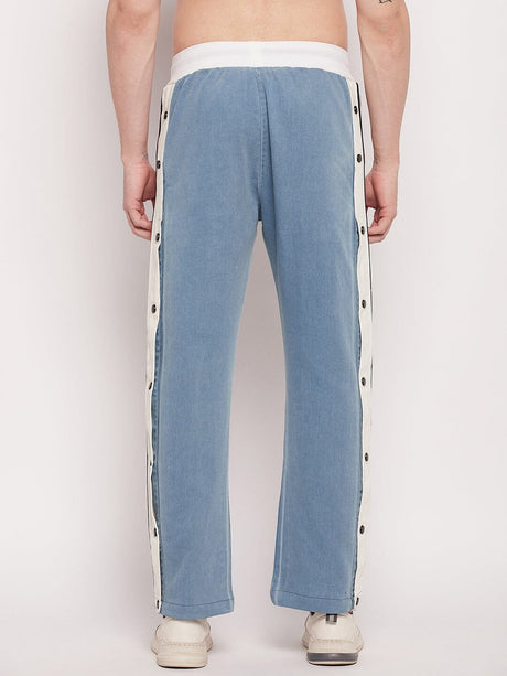 Denim Snapbutton Flared Trackpants Trackpants Fugazee 