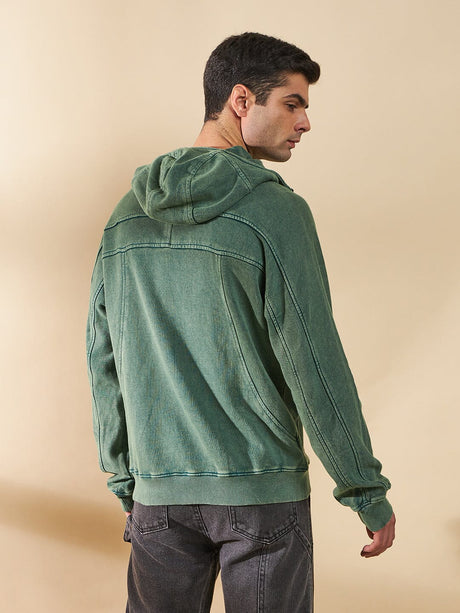 Green Washed Baggy Smugglers Hooded Sweatshirt Sweatshirts Fugazee 