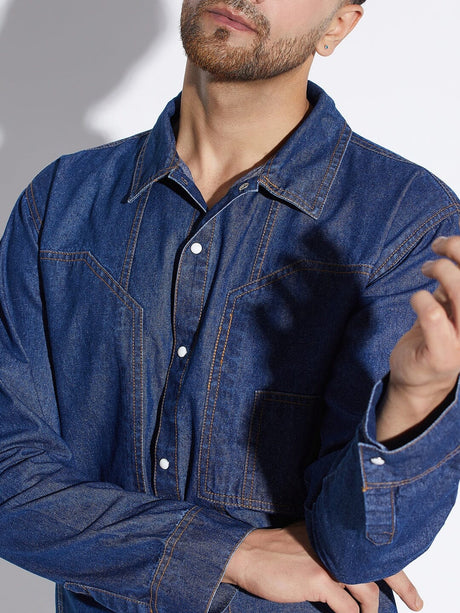 Dark Wash Carpenter Shirt and Jeans Combo Clothing Set Clothing Set Fugazee 