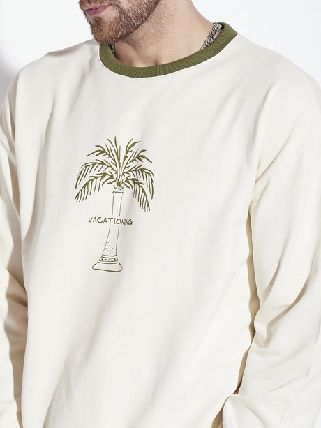 White Vacation Oversized Sweatshirt Sweatshirts Fugazee 