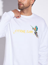 White Macaw Oversized Sweatshirt Sweatshirts Fugazee 