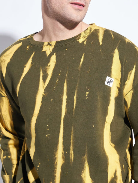 Olive & Yellow Tie Dye Sweatshirt Sweatshirts Fugazee 