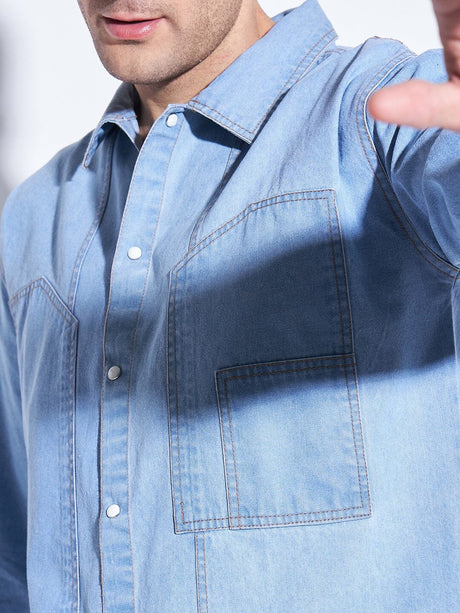 Ice Washed Denim Carpenter Shirt Shirts Fugazee 