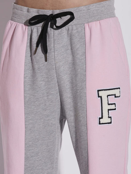 Pink And Grey Cut Sew Oversized Tracksuit Tracksuits Fugazee 