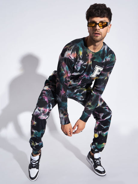 Multicolour Tie Dye Sweatshirt & Jogger Combo Tracksuit Tracksuits Fugazee 