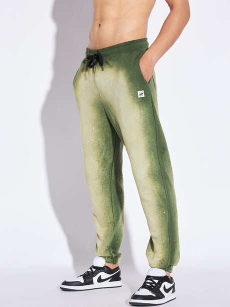 Olive Spray Bleached Relaxed Fit Jogger Trackpants Fugazee 