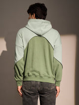 Mineral Green Super Baggy Cut & Sew Hoodie Sweatshirts Fugazee 