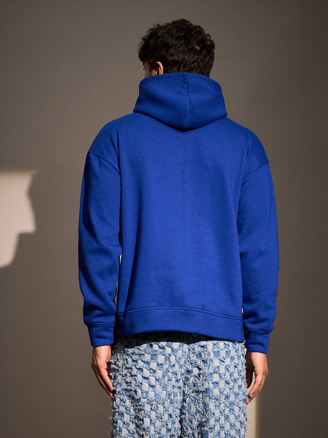 Royal Blue Embroidery Oversized Hoodie Sweatshirts Fugazee 