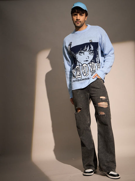 Sky Anime Oversized Sweater Sweaters Fugazee 